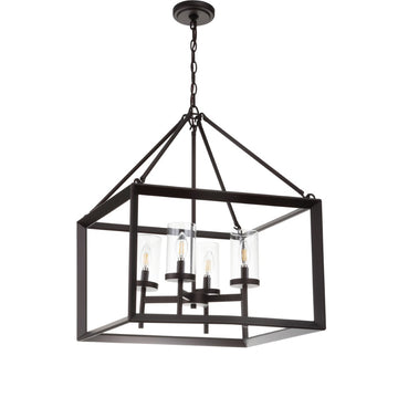 Anna 12" Metal/Glass LED Pendant - JONATHAN Y